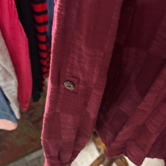 Tru Luxe Wine V-Neck Swing Shirt - Picture 10 of 14